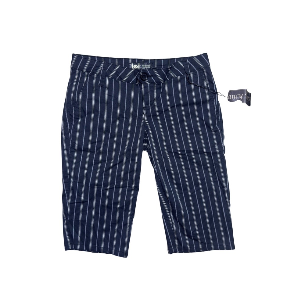 L.E.I. Navy Blue Pinstripe Capri Pants